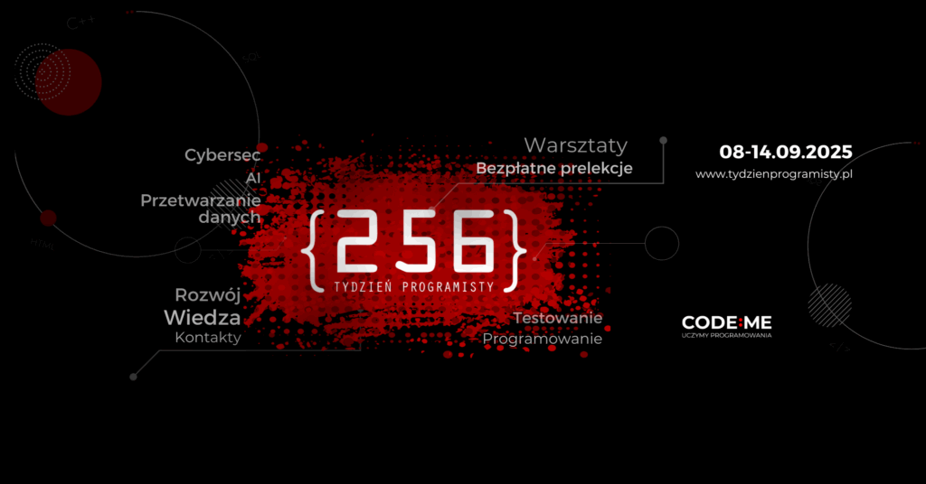 plansza z logo wydarzenia, oznaczającym 256 dzień roku oraz obszrai tematycznymi, w ramach których odbywają się warsztaty