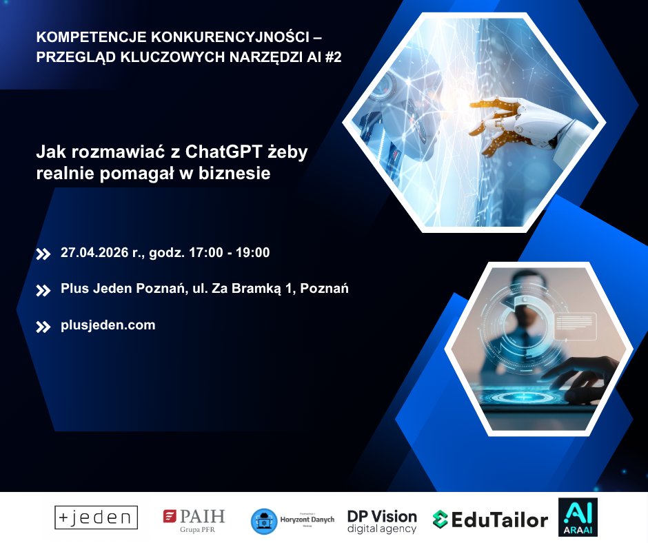 plansza na ciemnym tle z informacjami dotyczącymi szkolenia