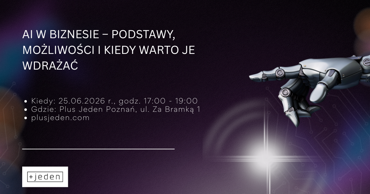 ciemna plansza z informacjami o szkoleniu, widoczna jest ręka robota oraz rozbłysk gwiazdy