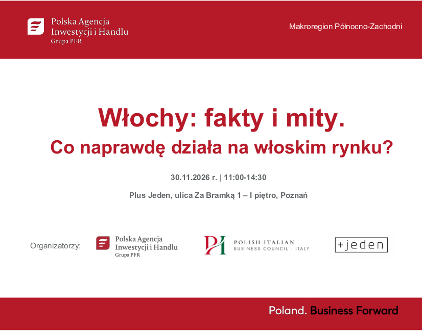 biało czerwona plansza z informacjami dotyczącymi konferencji